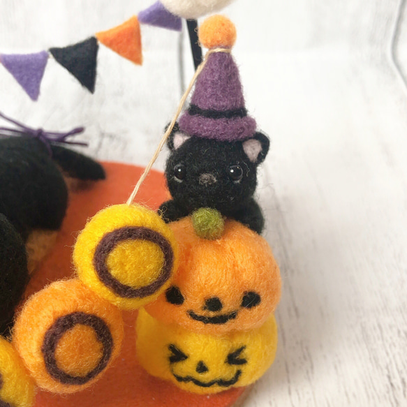 ハロウィン パーティーダックス☆クリーム☆羊毛フェルト  かぼちゃ 5枚目の画像