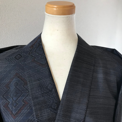 大島紬 作務衣 着物リメイク 現品限り シンプルデザイン 着物