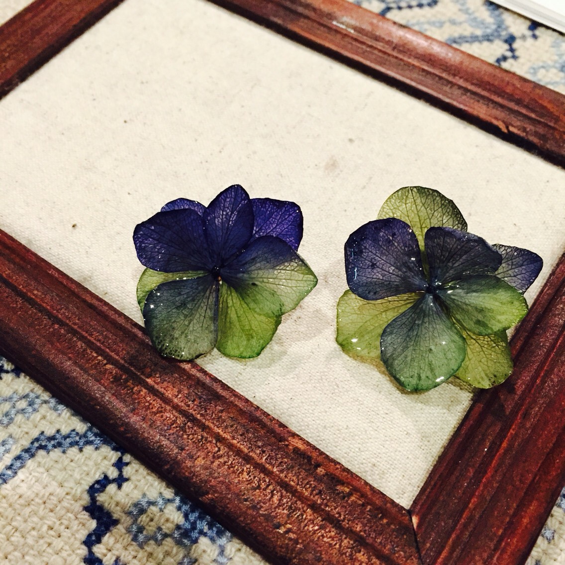 あじさいイヤリング 「ハンドメイド新作2016」