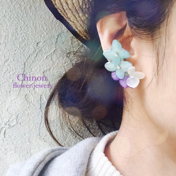 紫陽花片耳イヤリング「ハンドメイド新作2016」 4,968円