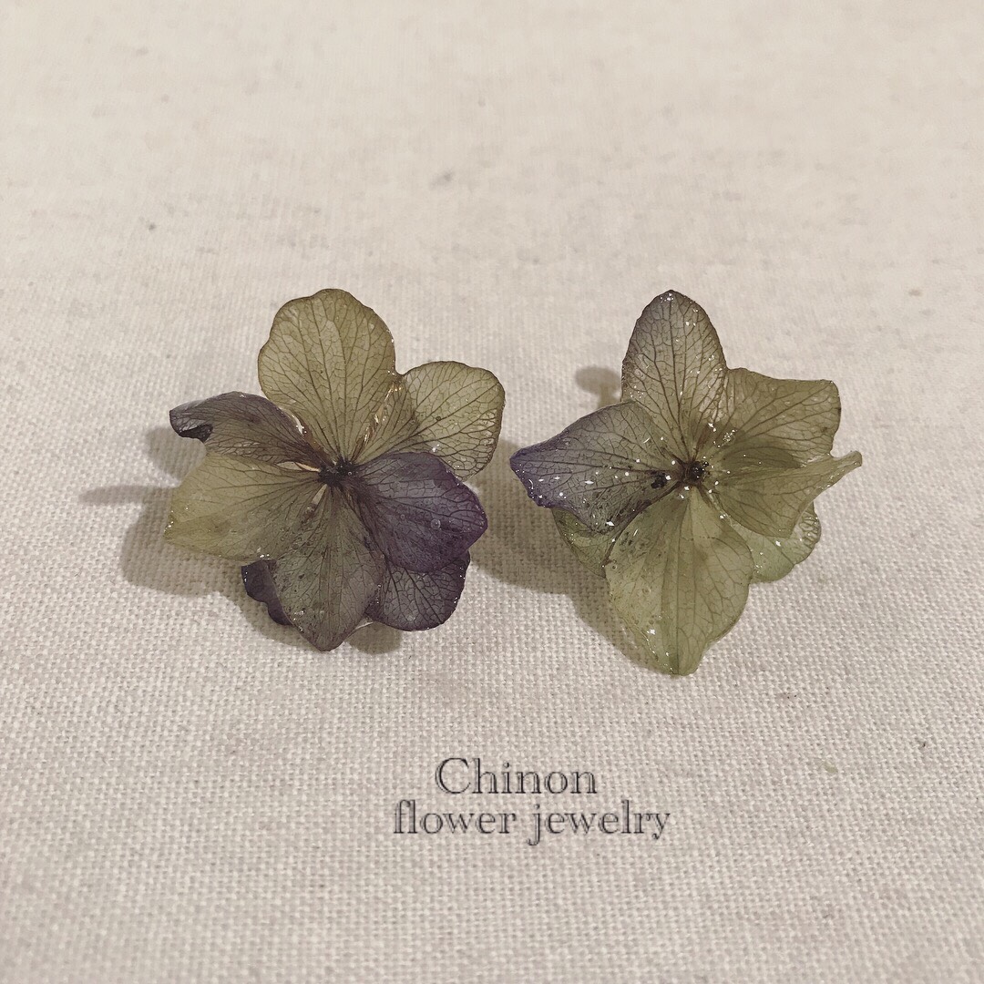 紫陽花イヤリング