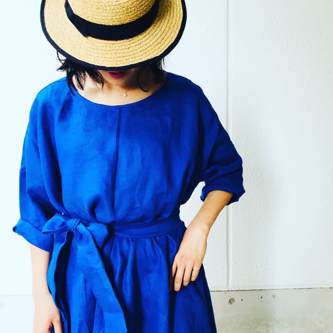 リネンワンピース ロイヤルブルー ワンピース Chinon 通販｜Creema