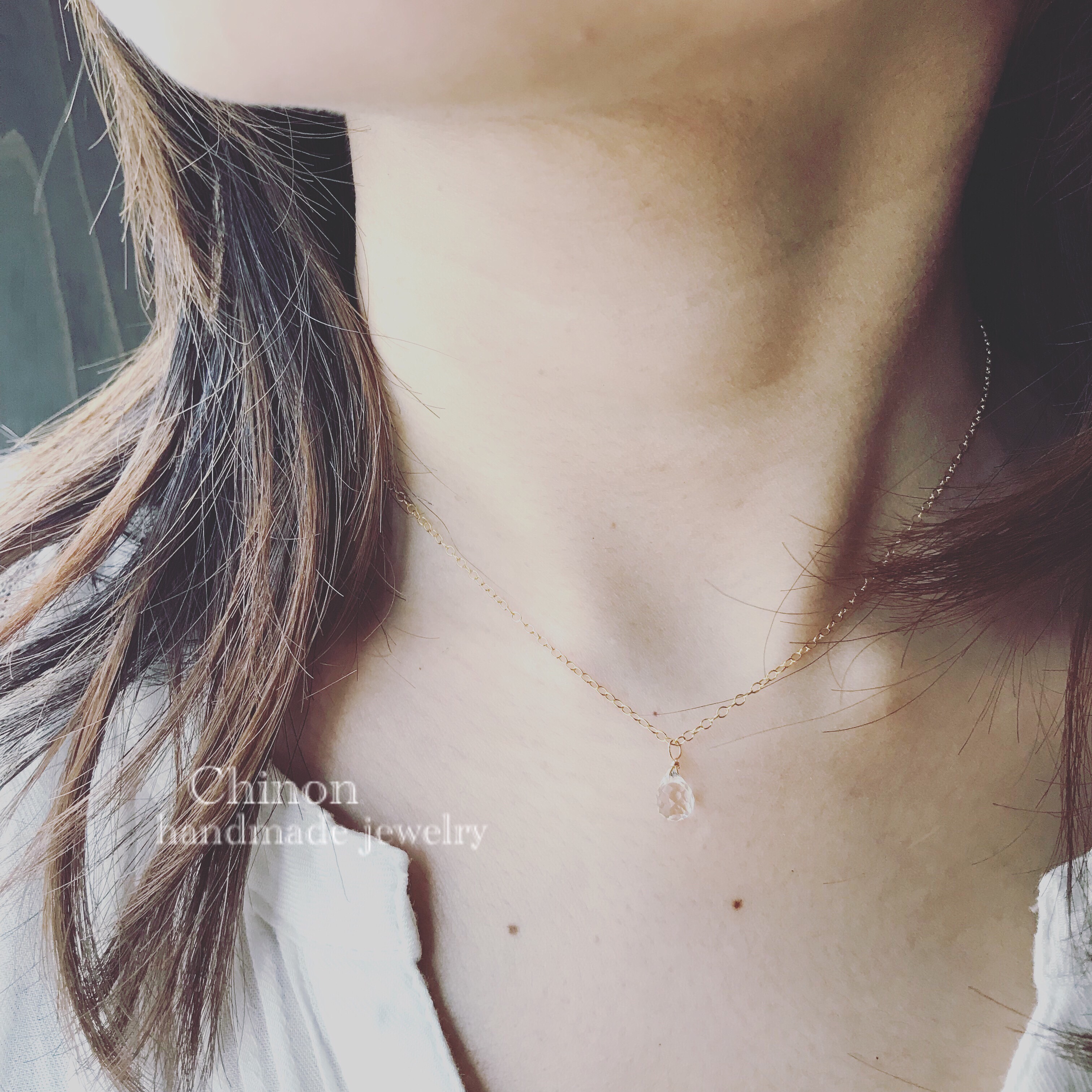 天然石クリスタルネックレス14kgf