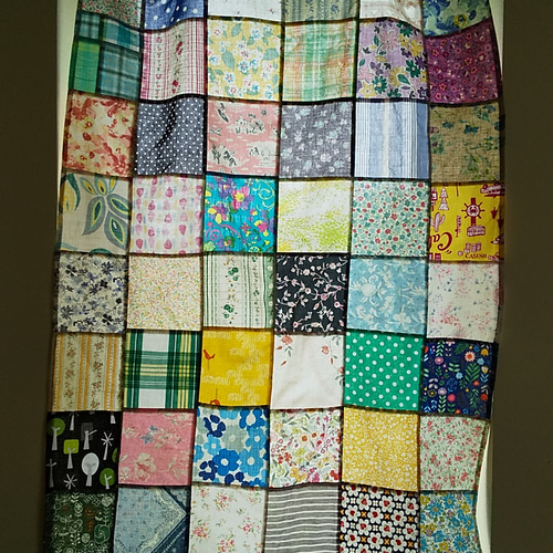 ランダムパッチワークカーテン ハギレミックス カーテン naokano