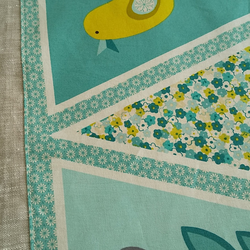 パッチワークカフェカーテン 2段 リネン&レトロ カーテン naokano