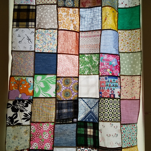 ランダムパッチワークカーテン ハギレミックス カーテン naokano