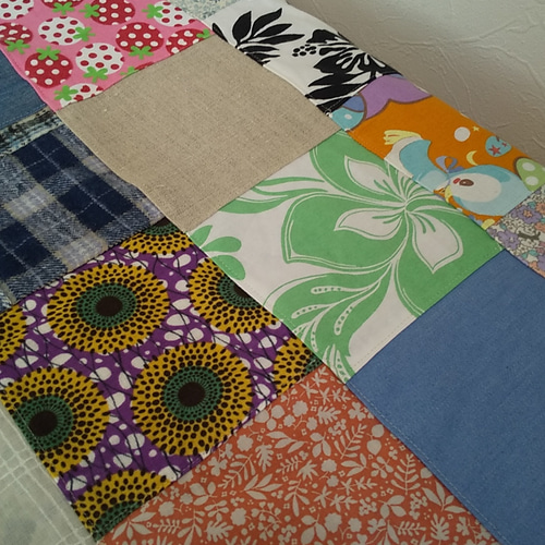【ハンドメイド】 リネン カーテンパッチワーク 2m 8d331bfd07bd036d07d23ba03a04a9