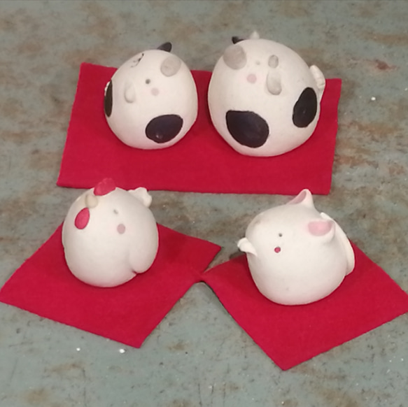 うしの親子ほか2点 (ご売約品) その他置物 くまもと 坂下窯 通販  