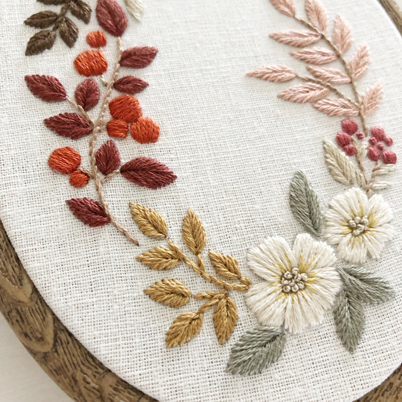 〈刺繍キット〉秋色植物の刺繍ミニフレーム 7枚目の画像