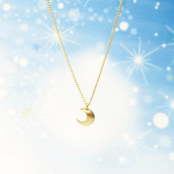 三日月のネックレス・柔らかな光とふっくらとした形　Crescent Moon Necklace クレッセント 2枚目の画像