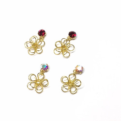 ワイヤーフラワーのピアス　Wire Flower pierce 3枚目の画像