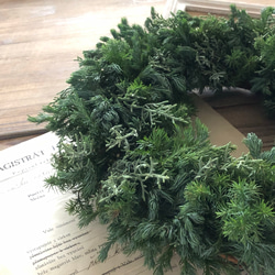 Creema限定  Wreath 【フレッシュグリーンのリース・クリスマスリボン】受注製作となります 4枚目の画像