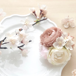 ◆桜の季節に　【さくらの春コサージュ＊５】お祝いの行事や入学式に　受注製作となります 1枚目の画像