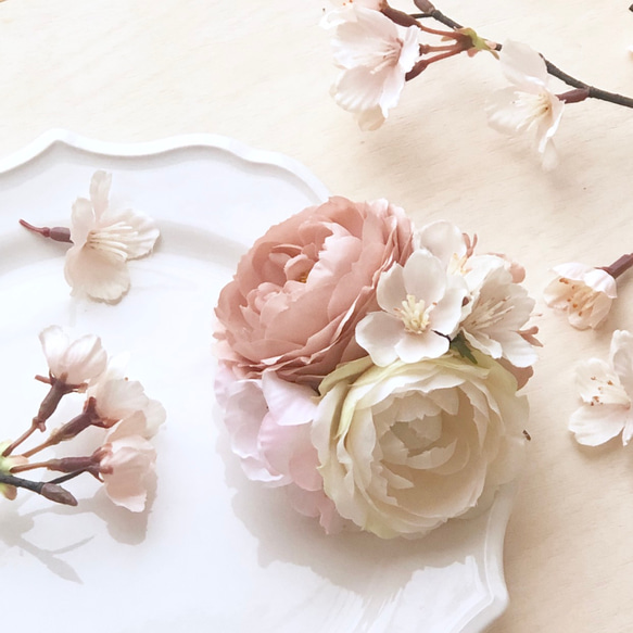 ◆桜の季節に　【さくらの春コサージュ＊５】お祝いの行事や入学式に　受注製作となります 4枚目の画像