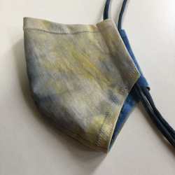 立体マスク[ Tsuki yo_01 ] 大人用M marumocci手染めタイダイ_フィルターポケット付 4枚目の画像