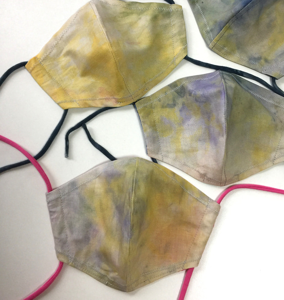 立体マスク[ Hoshi yo_02 ] 大人用M marumocci手染めタイダイ_フィルターポケット付 5枚目の画像