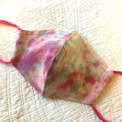 立体マスク[Asaborake_01 ] 大人用M marumocci手染めタイダイ_フィルターポケット付 1枚目の画像