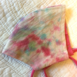 立体マスク[Asaborake_01 ] 大人用M marumocci手染めタイダイ_フィルターポケット付 4枚目の画像