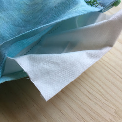 棉質亞麻紮染口罩，帶過濾袋M尺寸“海洋和山脈顏色_ Ama藍色” 第3張的照片