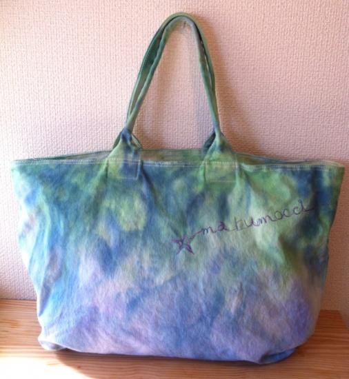 キャンバス ジップ付きトートバッグ ムラ染　「コッチムキノツキ」