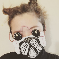 大人用ファッションマスク「時には犬になりたい・・フレンチブル・マスク」晒素材 2枚目の画像