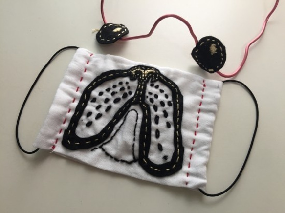 大人用ファッションマスク「時には犬になりたい・・フレンチブル・マスク」晒素材 4枚目の画像