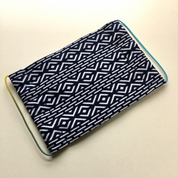 大人用マスク 浴衣生地 染幾何学文様ー耳ゴムカラーアソートカラー 2枚目の画像