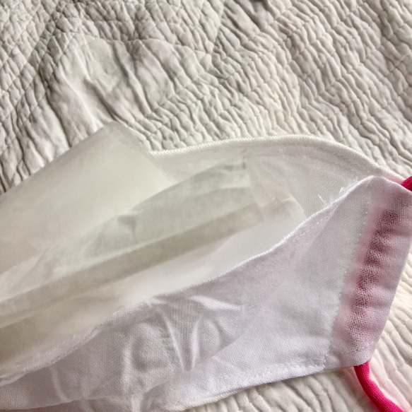 立体マスク「ウサギマモリ」大人用M　コットンフィルターポケット付 3枚目の画像