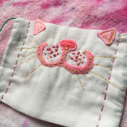 大人用ファッションマスク「晴れ時々猫になります」ネコマズルマスク 晒素材 2枚目の画像