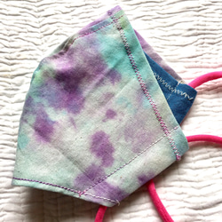 「Terra」 立体マスク 大人用M　marumocciオリジナル手染めタイダイ・フィルターポケット付 2枚目の画像