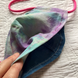 「Terra」 立体マスク 大人用M　marumocciオリジナル手染めタイダイ・フィルターポケット付 3枚目の画像