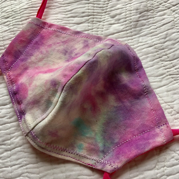 「Sunset cloud」 立体マスク 大人用M　marumocciオリジナル手染めタイダイ・フィルターポケット付 1枚目の画像