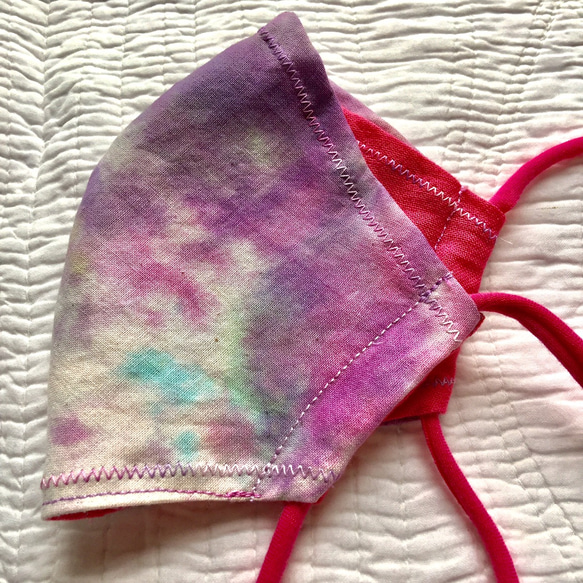 「Sunset cloud」 立体マスク 大人用M　marumocciオリジナル手染めタイダイ・フィルターポケット付 2枚目の画像