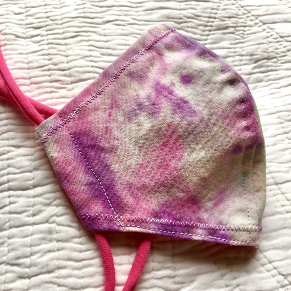 「Sunset cloud」 立体マスク 大人用M　marumocciオリジナル手染めタイダイ・フィルターポケット付 3枚目の画像