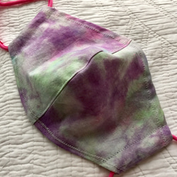 「Terra」 立体マスク 大人用M　marumocciオリジナル手染めタイダイ・フィルターポケット付 2枚目の画像