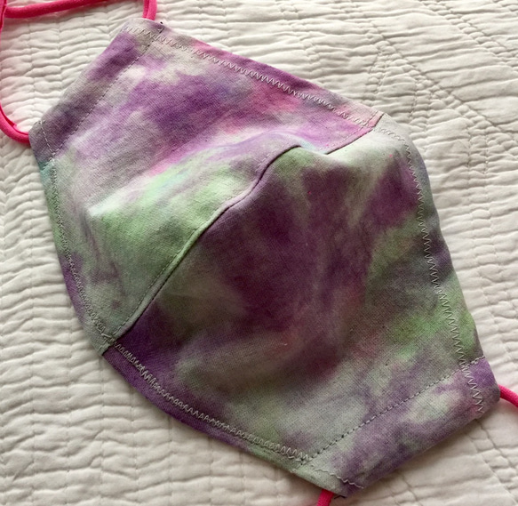 「Terra」 立体マスク 大人用M　marumocciオリジナル手染めタイダイ・フィルターポケット付 2枚目の画像