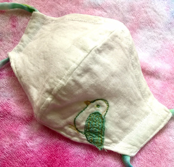 立体マスク「ことりまもり」大人用M　コットンフィルターポケット付 2枚目の画像