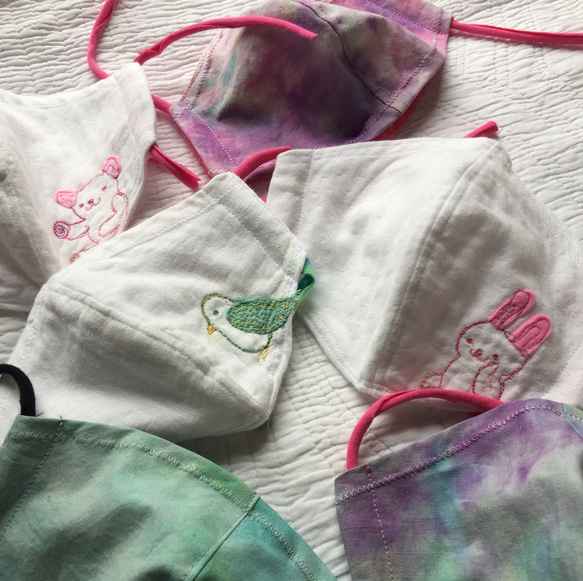 立体マスク「ことりまもり」大人用M　コットンフィルターポケット付 4枚目の画像