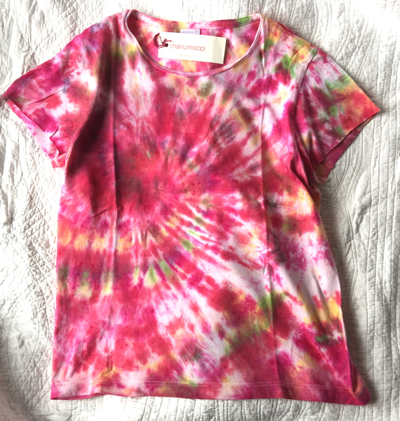 「アタタカイ ミズ」コットン タイダイＴシャツ 160サイズ 1枚目の画像