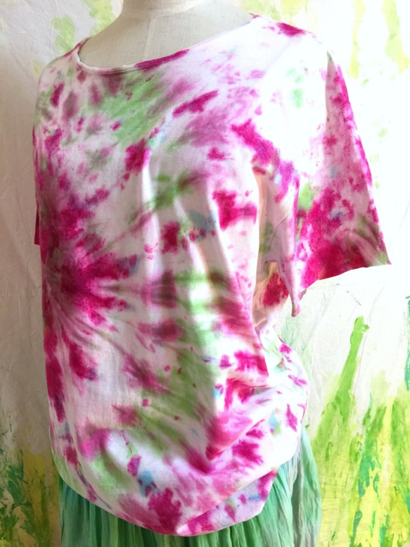 タイダイＴシャツ 「Omezame 」コットン S-size 2枚目の画像