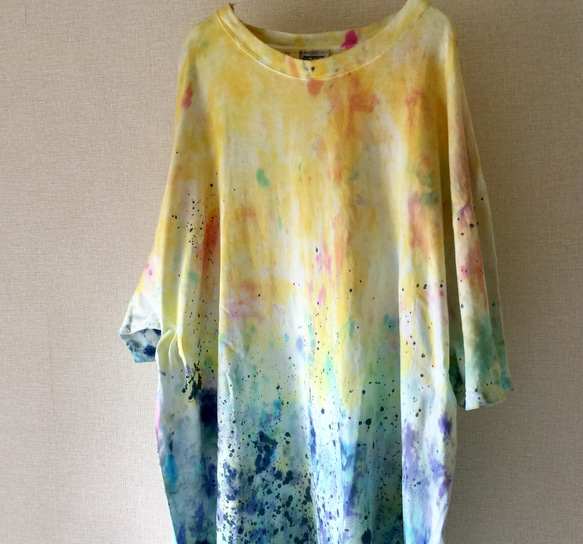 タイダイビッグＴシャツ 「ヒカリノ・ダイチ 」コットン XXXL 1枚目の画像