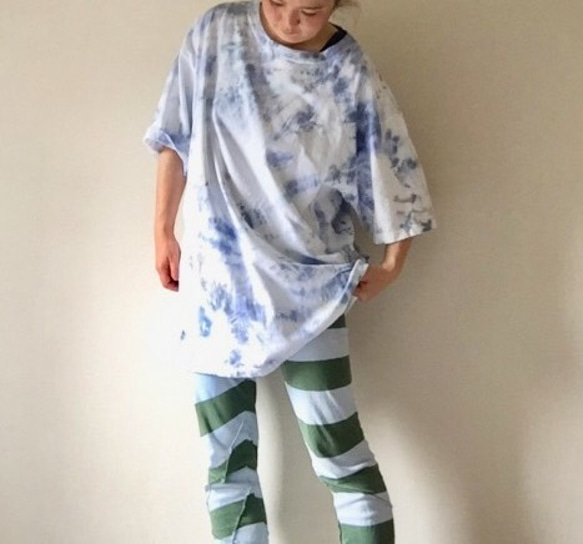タイダイビッグＴシャツ 「Blue drop」コットン XXL 4枚目の画像