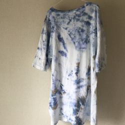 タイダイビッグＴシャツ 「Blue drop」コットン XXL 2枚目の画像