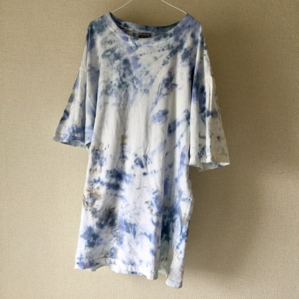 タイダイビッグＴシャツ 「Blue drop」コットン XXL 5枚目の画像
