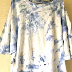 タイダイビッグＴシャツ 「Blue drop」コットン XXL 6枚目の画像