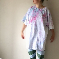 タイダイビッグＴシャツ 「ユニコーンの羽 」コットン XXL 2枚目の画像