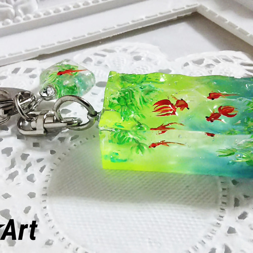 レジンアートペイント☆まるで小さなアクアリウム（グラデーション