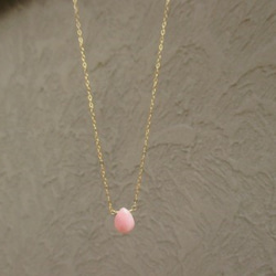 ピンクオパールの一粒ネックレス　K14gf 5枚目の画像