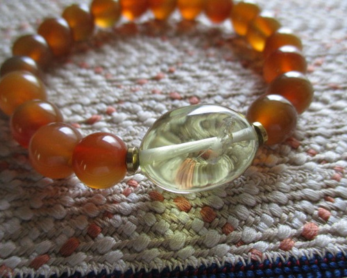 ナポレオンが愛した石/カーネリアンと煙水晶ブレスレット ブレスレット