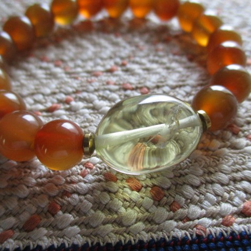 ナポレオンが愛した石/カーネリアンと煙水晶ブレスレット ブレスレット